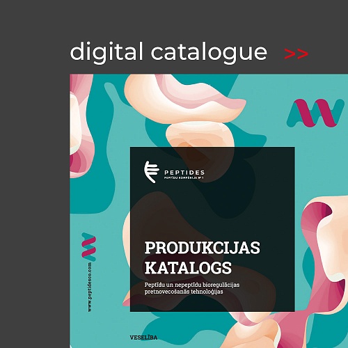Product Catalog Peptides. Electronic version in Latvian