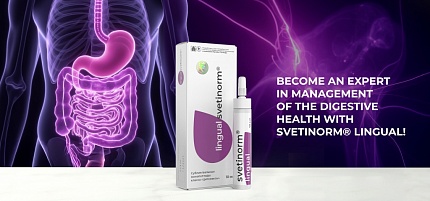 Become an expert in management of the digestive system health with Svetinorm® lingual!