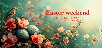Easter weekend from March 29th to April 1st!